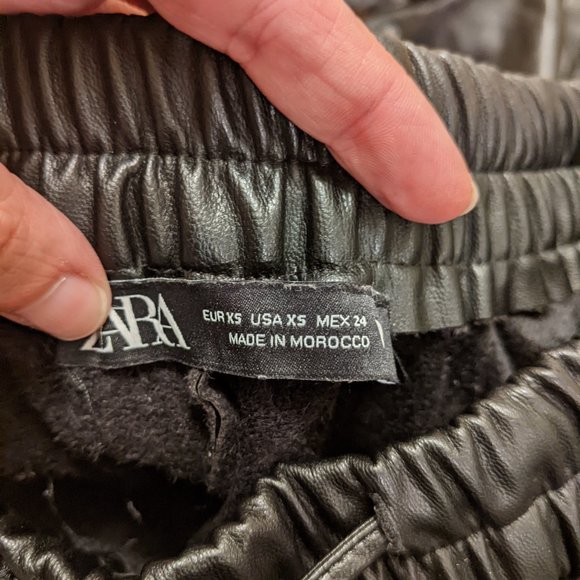 Zara faux leather cargo joggers - Picture 2 of 6